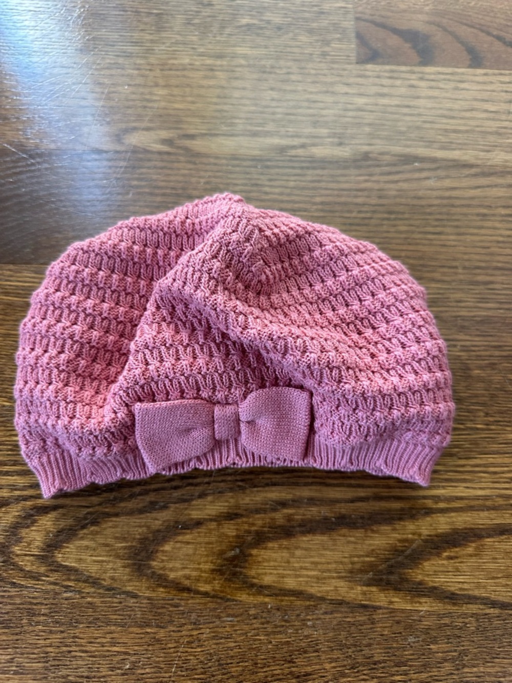 Janie and Jack Knit Bow Beret - Pink